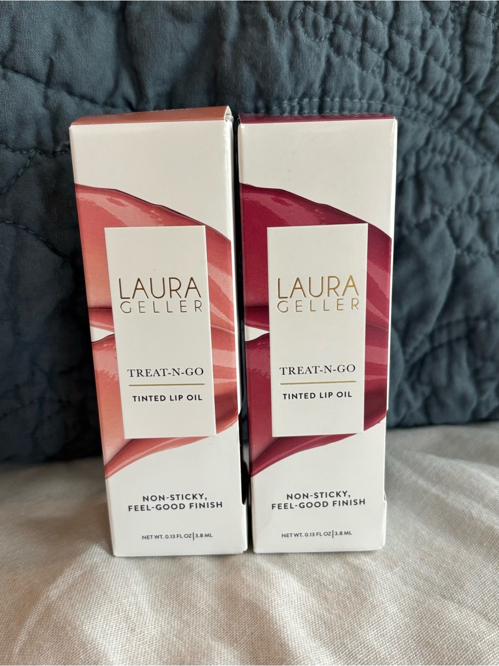 Laura Geller Treat-N-Go Lip Oil Duo Hydrating Gloss Set NIB Lipgloss Bundle